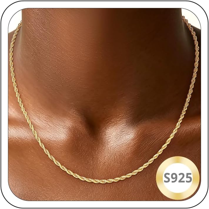 Detalle de Girluky 925 Sterling Silver Chain Necklace