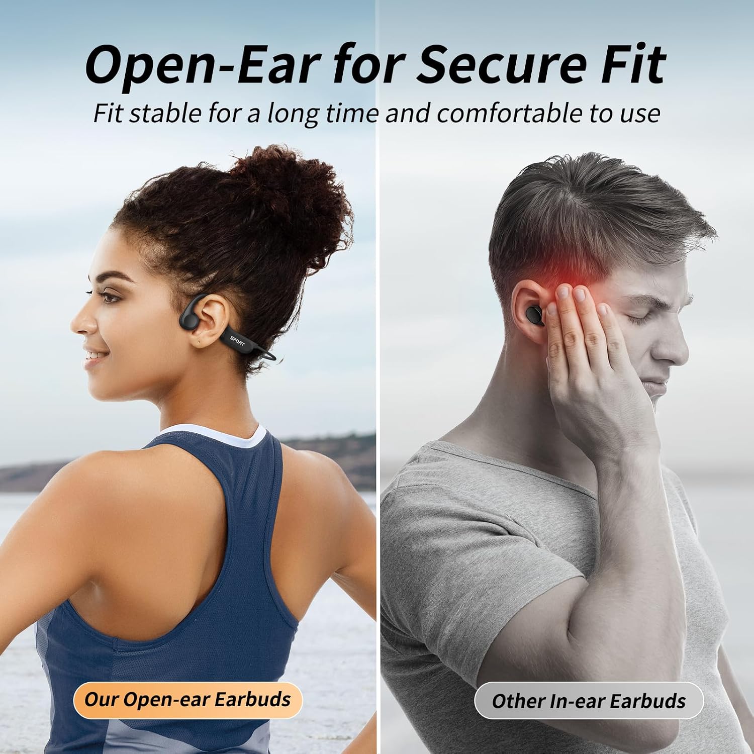 Thumbnail 3 de CXK Bone Conduction Headphones 10Hrs