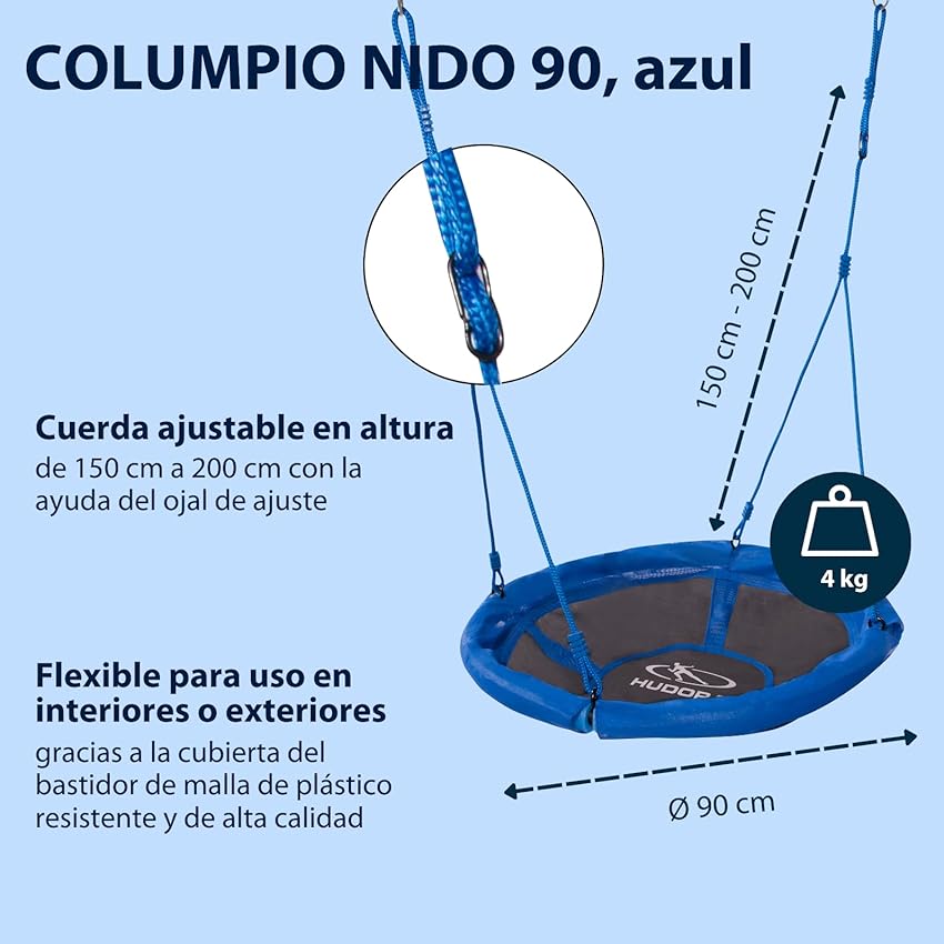 Detalle 2 de HUDORA Nido 90 Columpio 90cm 100 kg azul