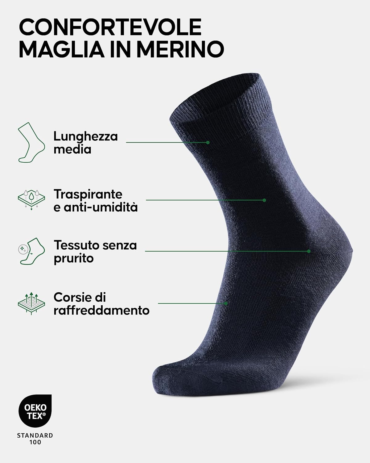 Thumbnail 1 de DANISH ENDURANCE Calze Trekking in Lana Merino anti-vesciche (uomo, donna, bambino) 3 o 5 paia