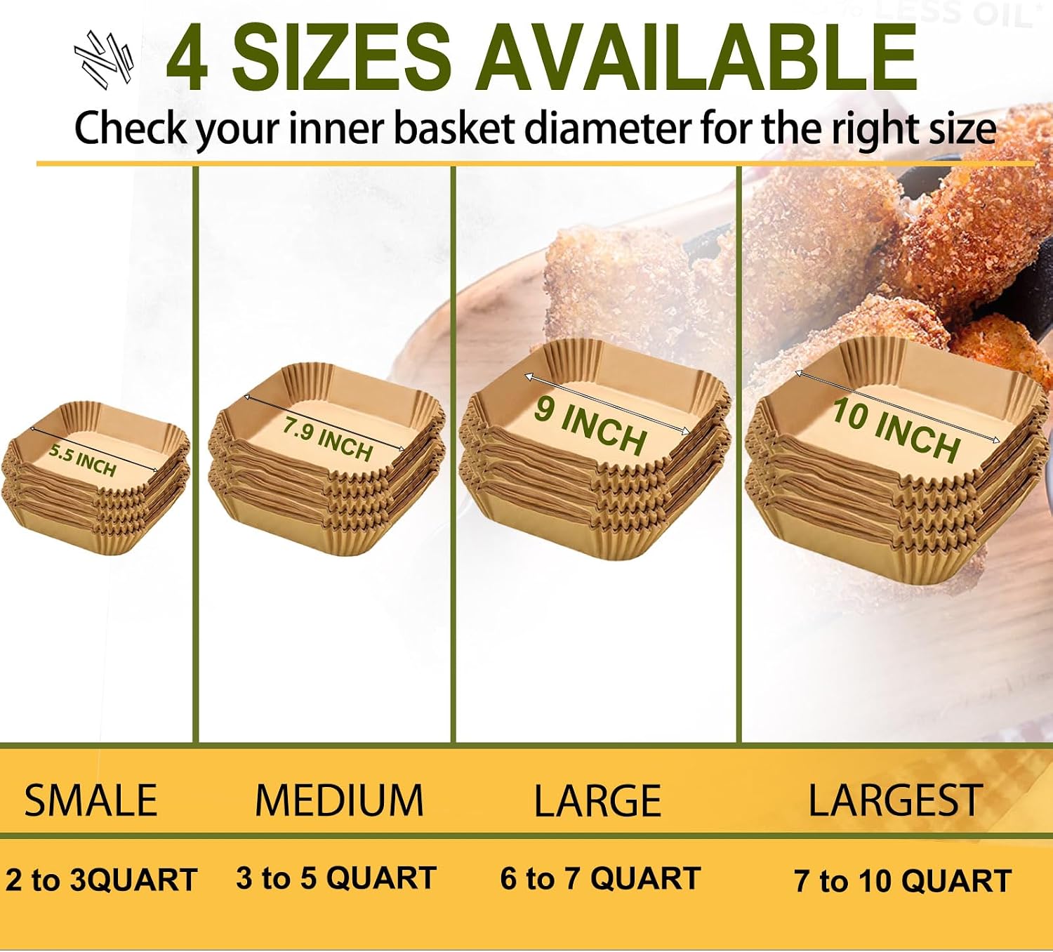Thumbnail 4 de Large Air Fryer Paper Liners 9 Inch 125pcs