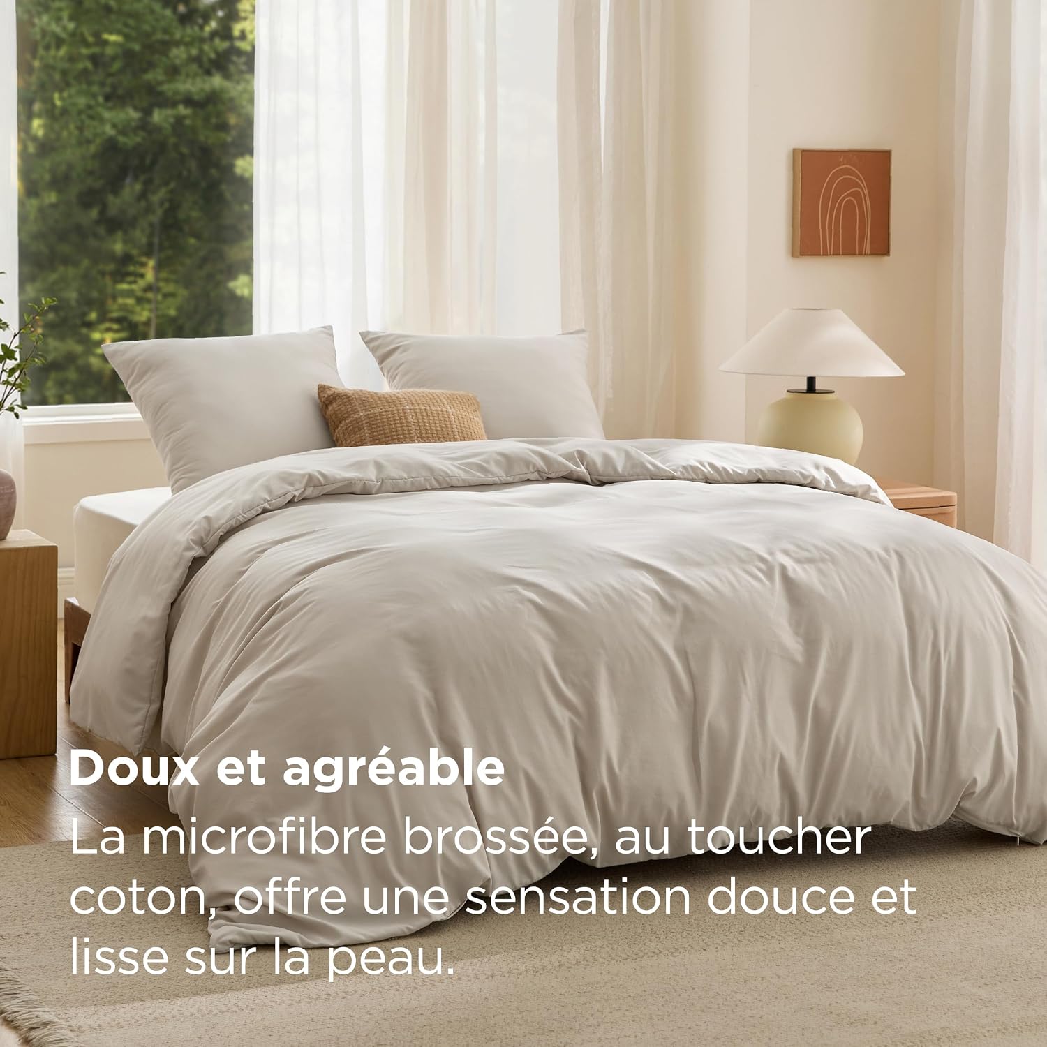 Thumbnail 2 de Bedsure Housse de Couette 240x220 beige