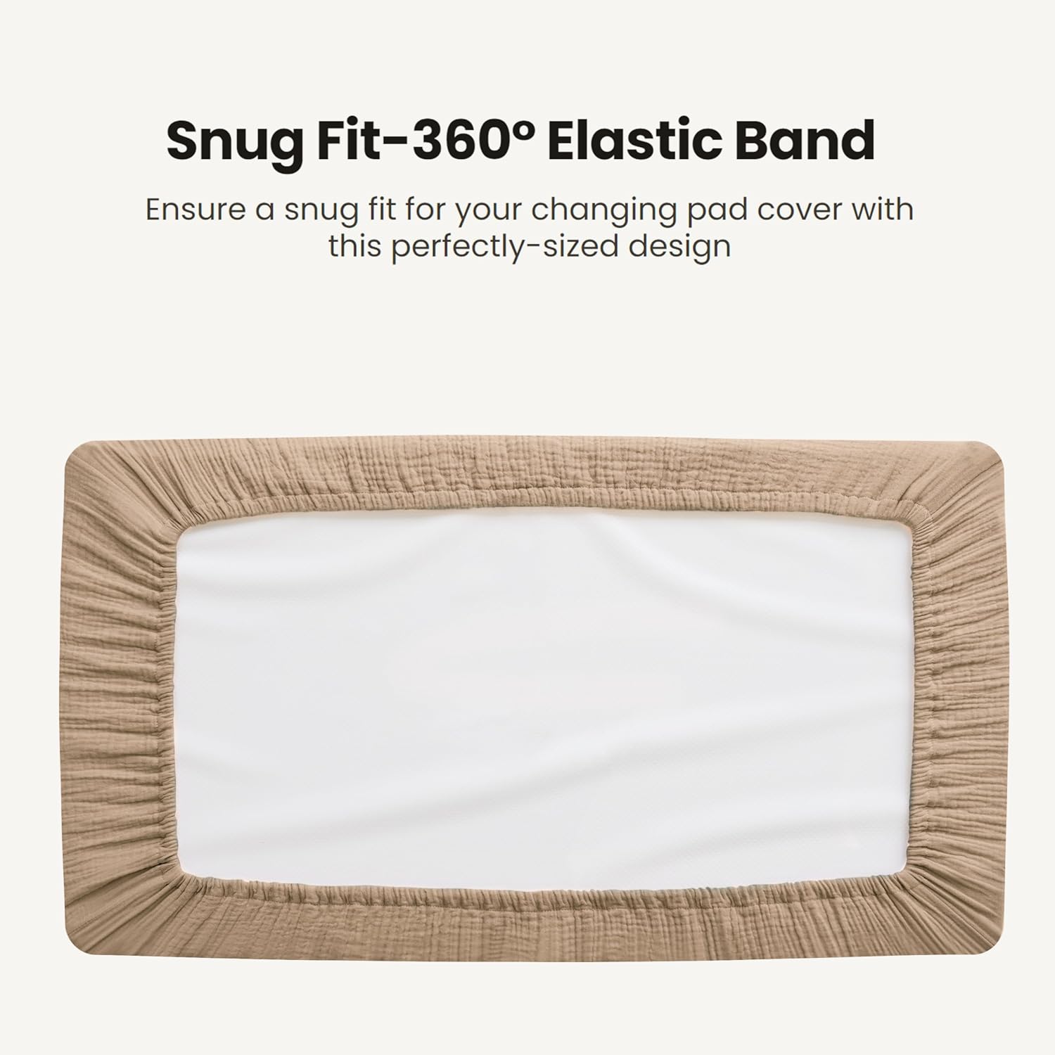 Detalle 2 de Konssy 2-Pack Quilted Muslin Changing Pad Covers, 32" x 16", Waterproof