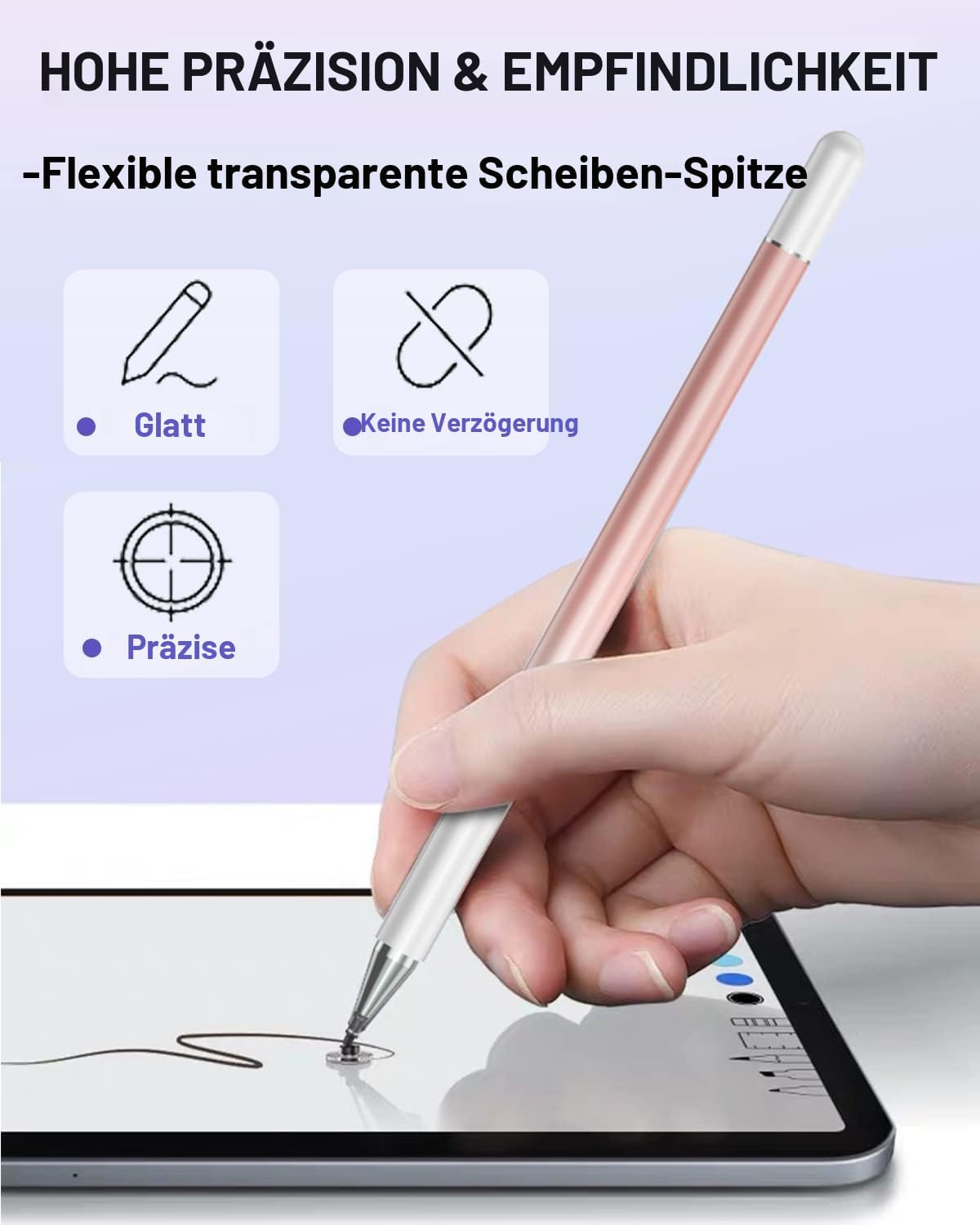 Thumbnail 3 de Tablet Stift Stylus Pen 2-in-1 – 3er-Pack Blau, Pink, Lila – Universal Eingabestift für Touchscreen