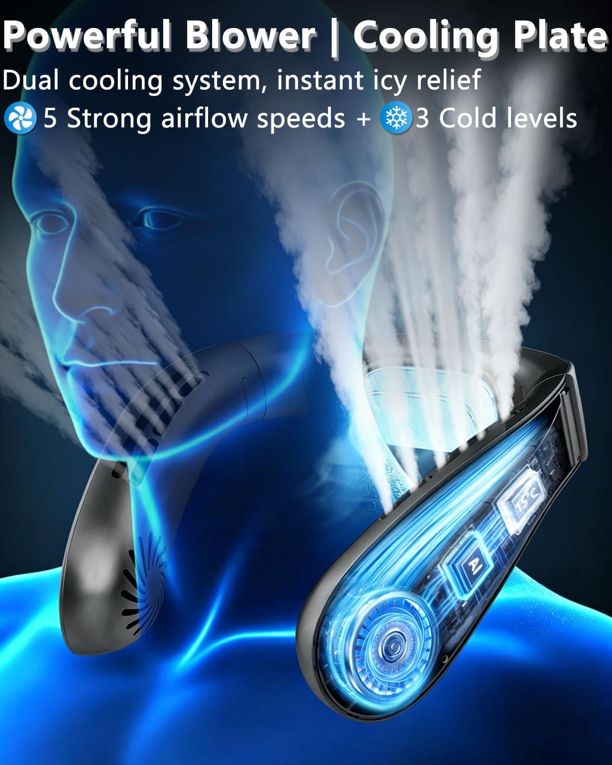 Thumbnail 2 de FWV Neck Fan with Cooling Plate: Quiet, Hands-Free Personal Cooling