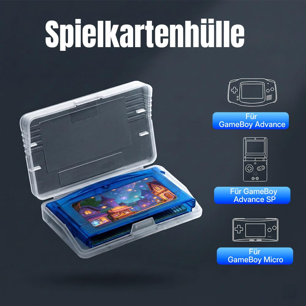 Detalle de Mcbazel 10 Stück Spielhüllen für Game Boy Advance, SP und Micro – transparente Schutzboxen