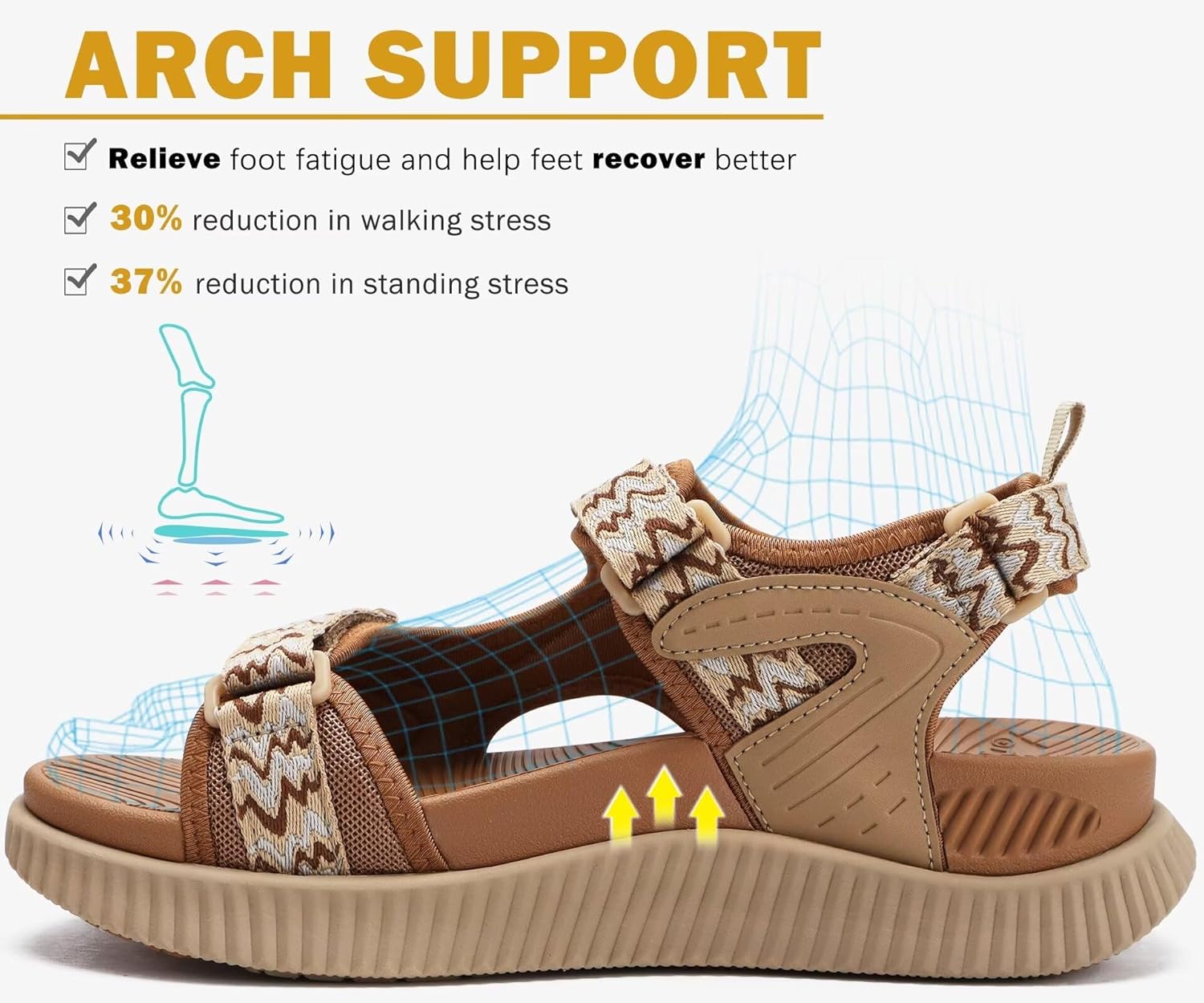 Thumbnail 2 de KuaiLu Women’s Orthopedic Walking Sandals with Arch Support for Plantar Fasciitis Relief