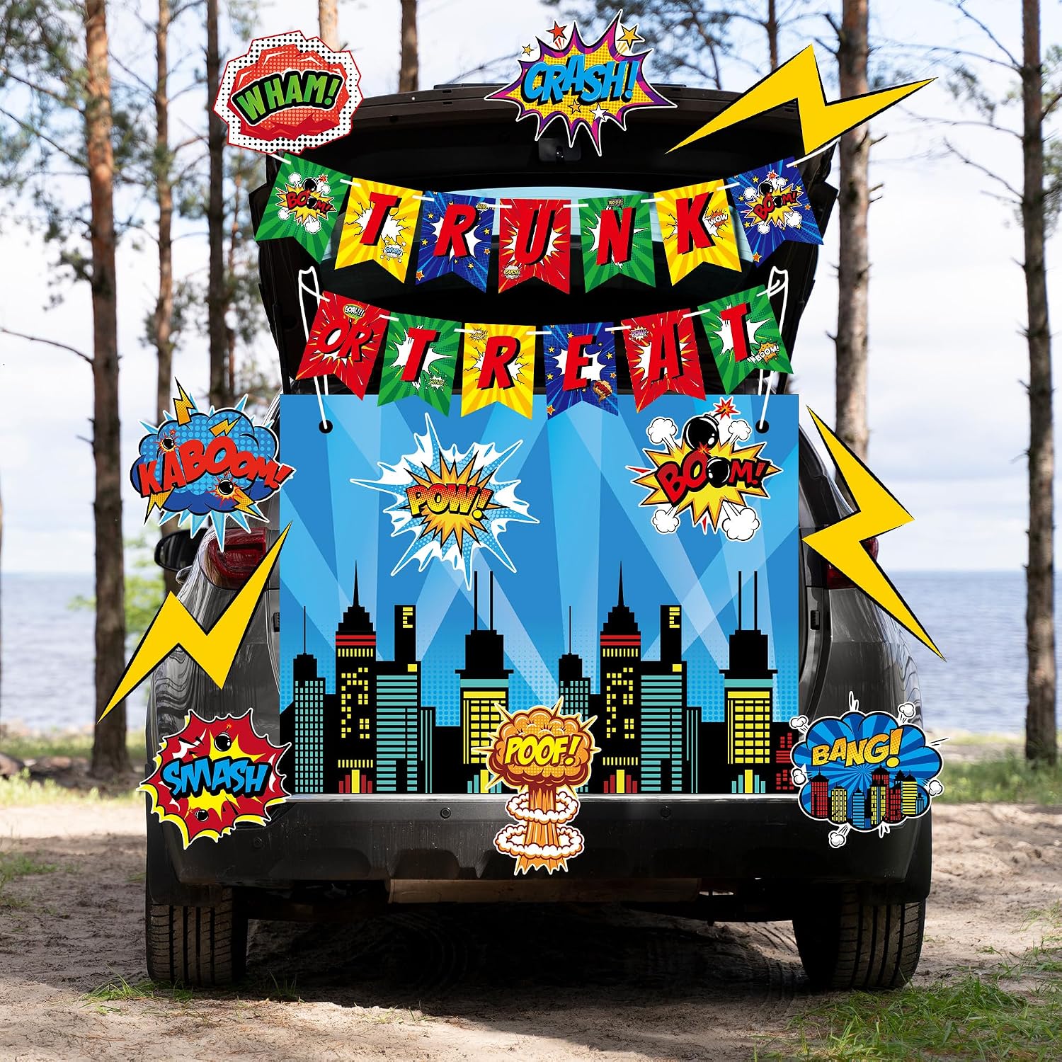 Detalle de Xutengy Halloween Car Decorations Kit, Polyester