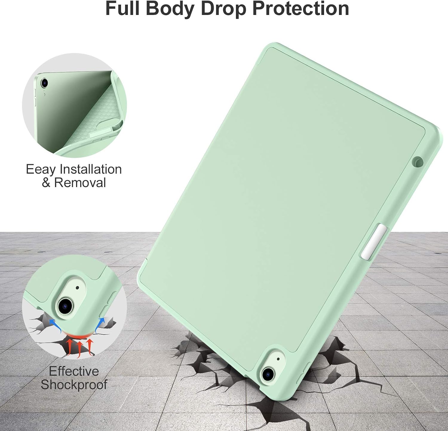 Thumbnail 3 de Akkerds iPad Air Case, Matcha Green, Tri-Fold Stand and Pencil Holder