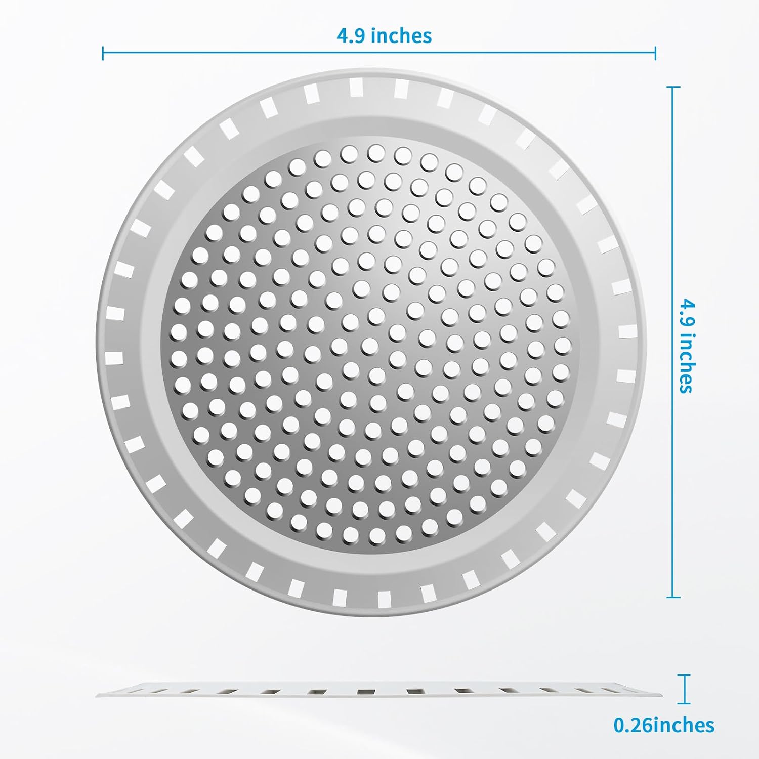 Detalle 2 de Aluvor AL-Round Shower Drain Hair Catcher, Weighted Metal, Silver Gray