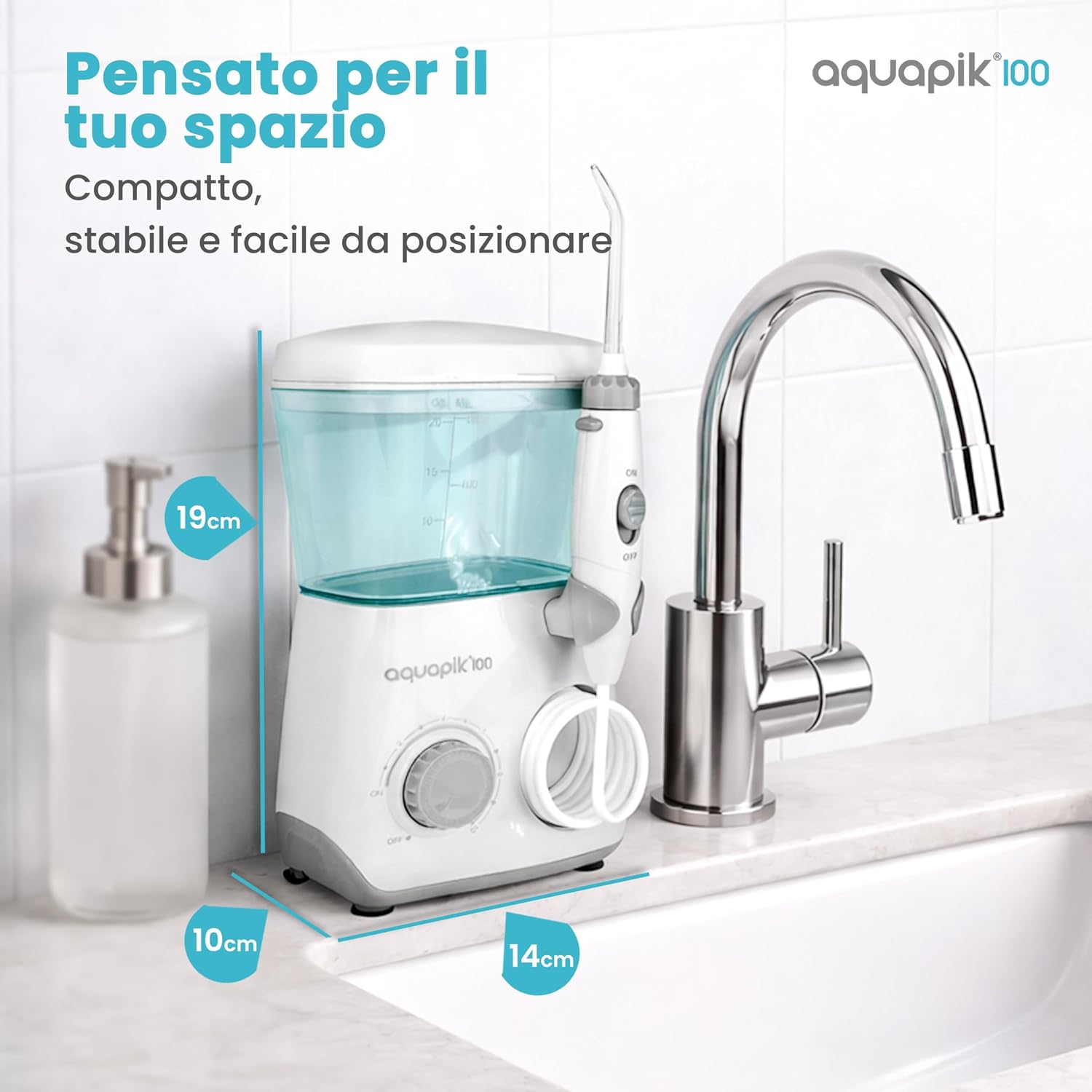 Thumbnail 6 de Aquapik 100 Idropulsore Dentale Professionale – 8 ugelli e serbatoio 600 ml per una pulizia interdentale accurata