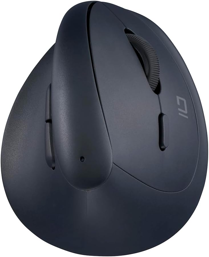 Detalle de ナカバヤシ Digio2 ミニ エルゴノミクス Bluetoothマウス 5ボタン・静音・BlueLED ブラック