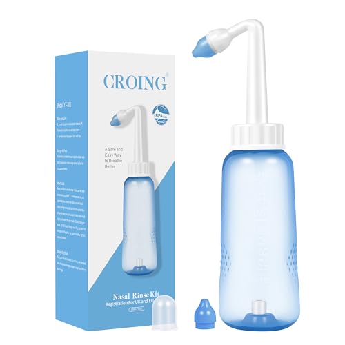 Detalle de CROING Neti Pot de 300 ml: botella para lavado nasal y rutina de irrigación