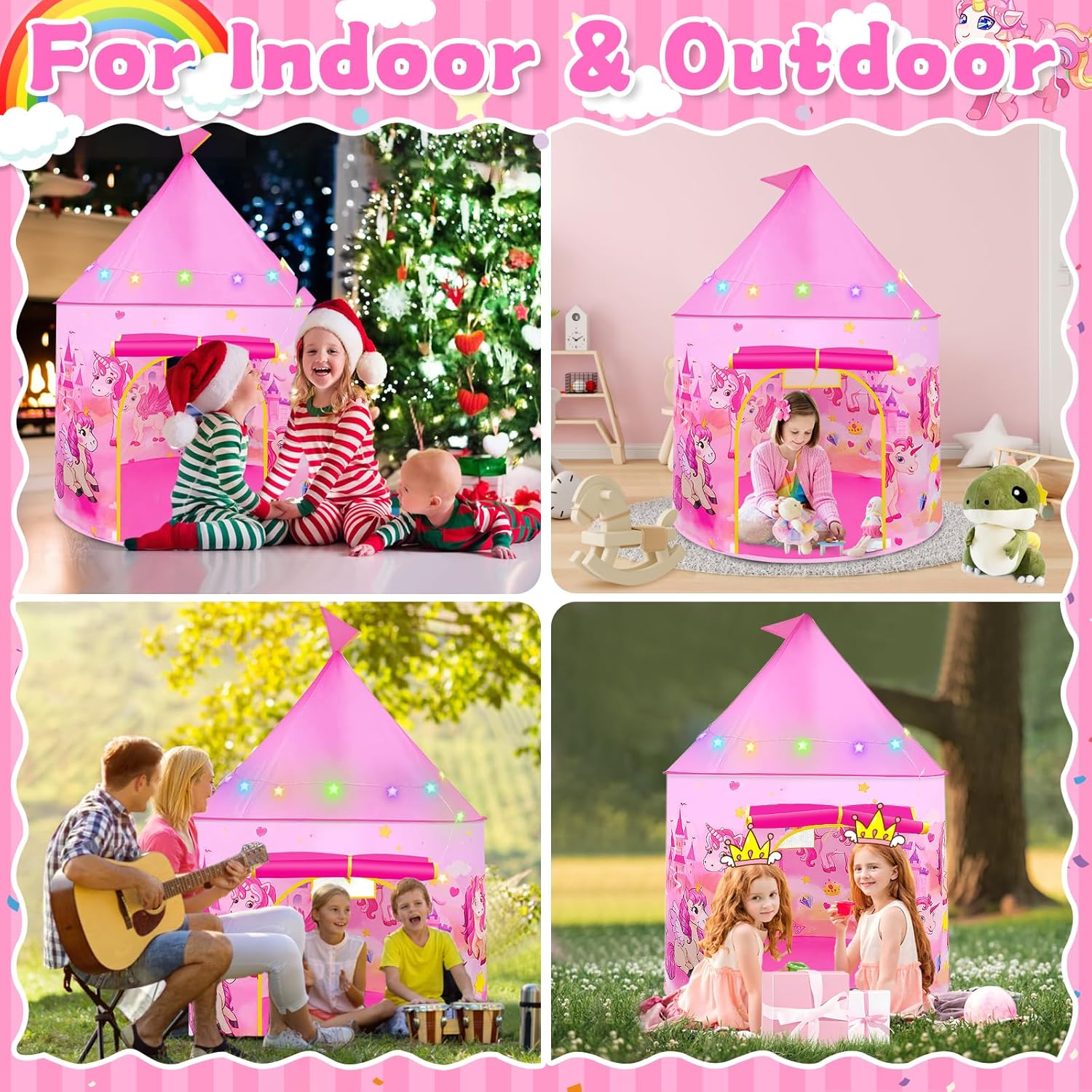 Thumbnail 4 de Pop Up Tent for Girls: Unicorn Playhouse for 3โ7๐ช