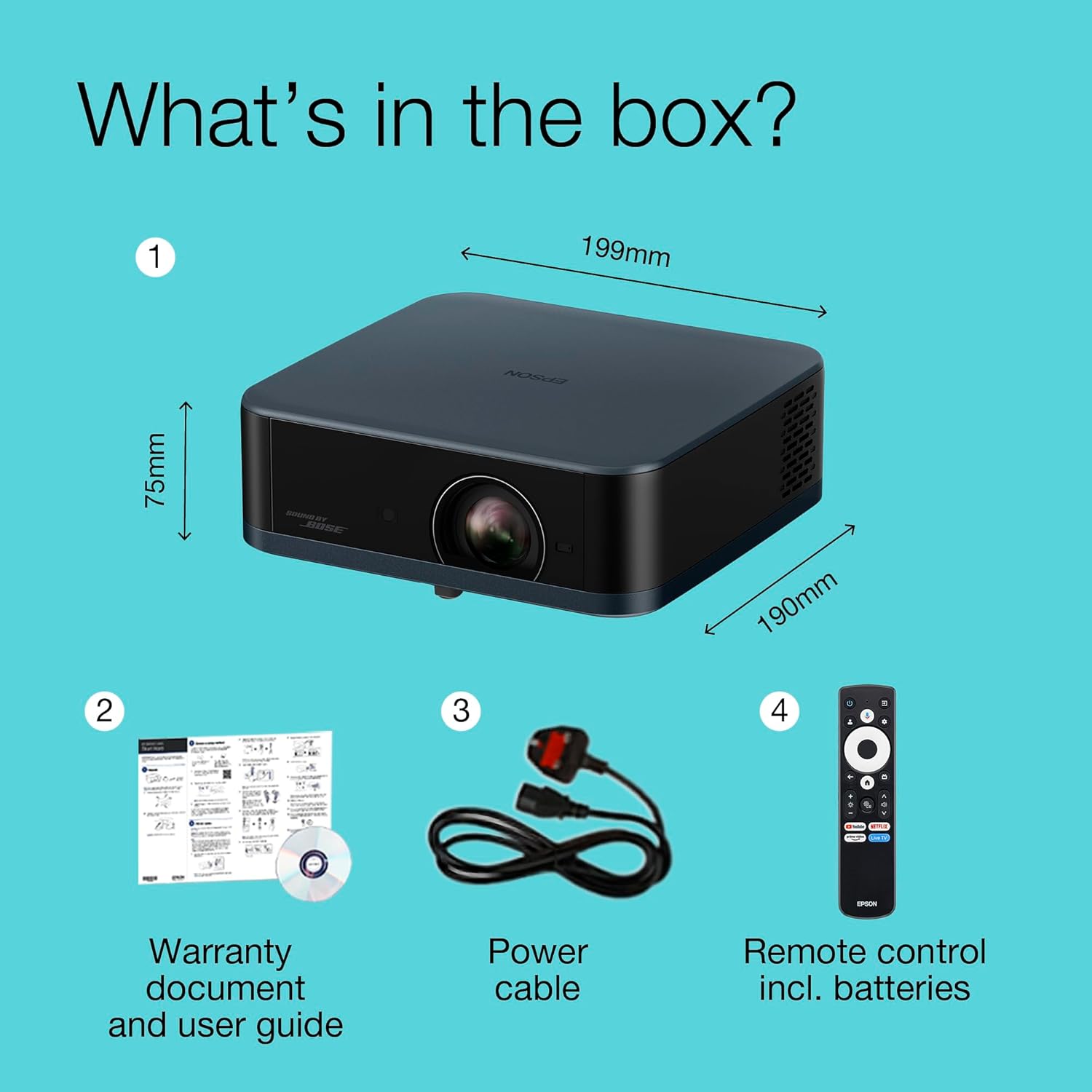 Detalle 2 de Epson Lifestudio Pop Plus EF-62N Metallic Navy portable smart projector with Sound by Bose