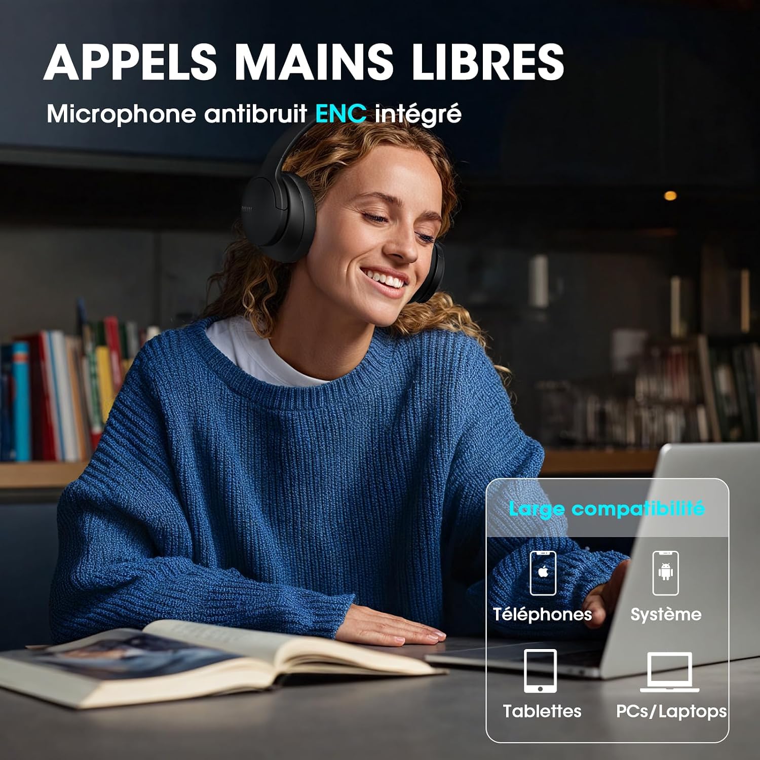 Thumbnail 6 de DOQAUS Casque Bluetooth sans Fil 90H — Son HiFi, 3 Modes EQ et Application, Connexion Multipoint