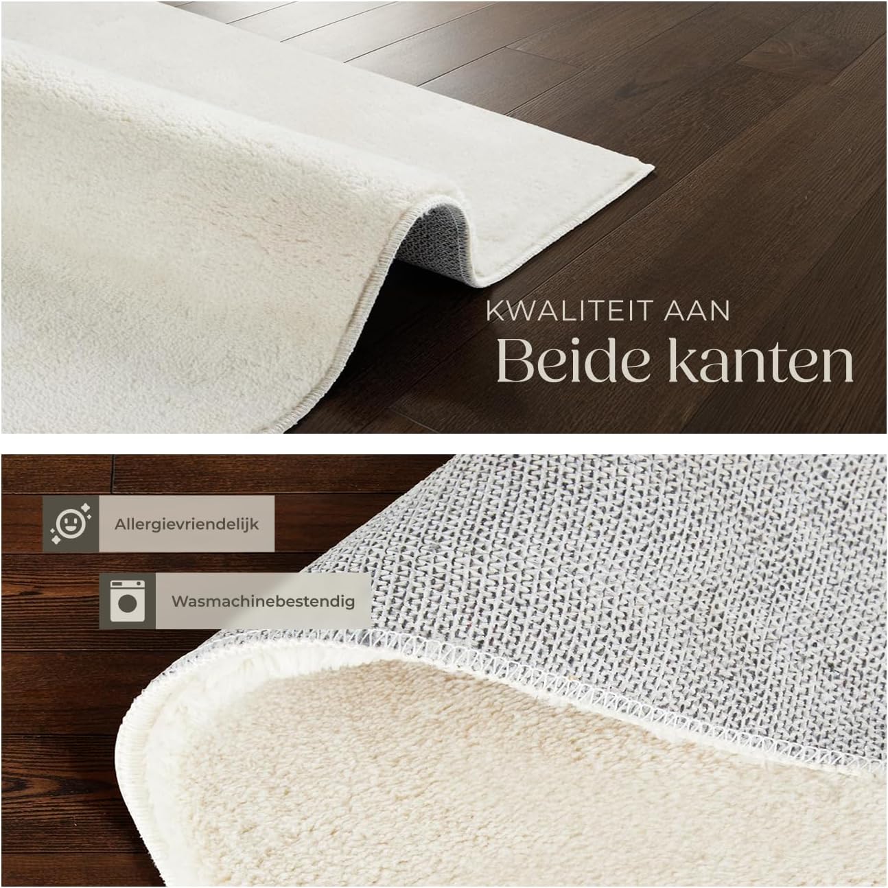 Detalle 2 de tectake Soft Zone laagpolig vloerkleed 80 x 150 cm, wasbaar en antislip