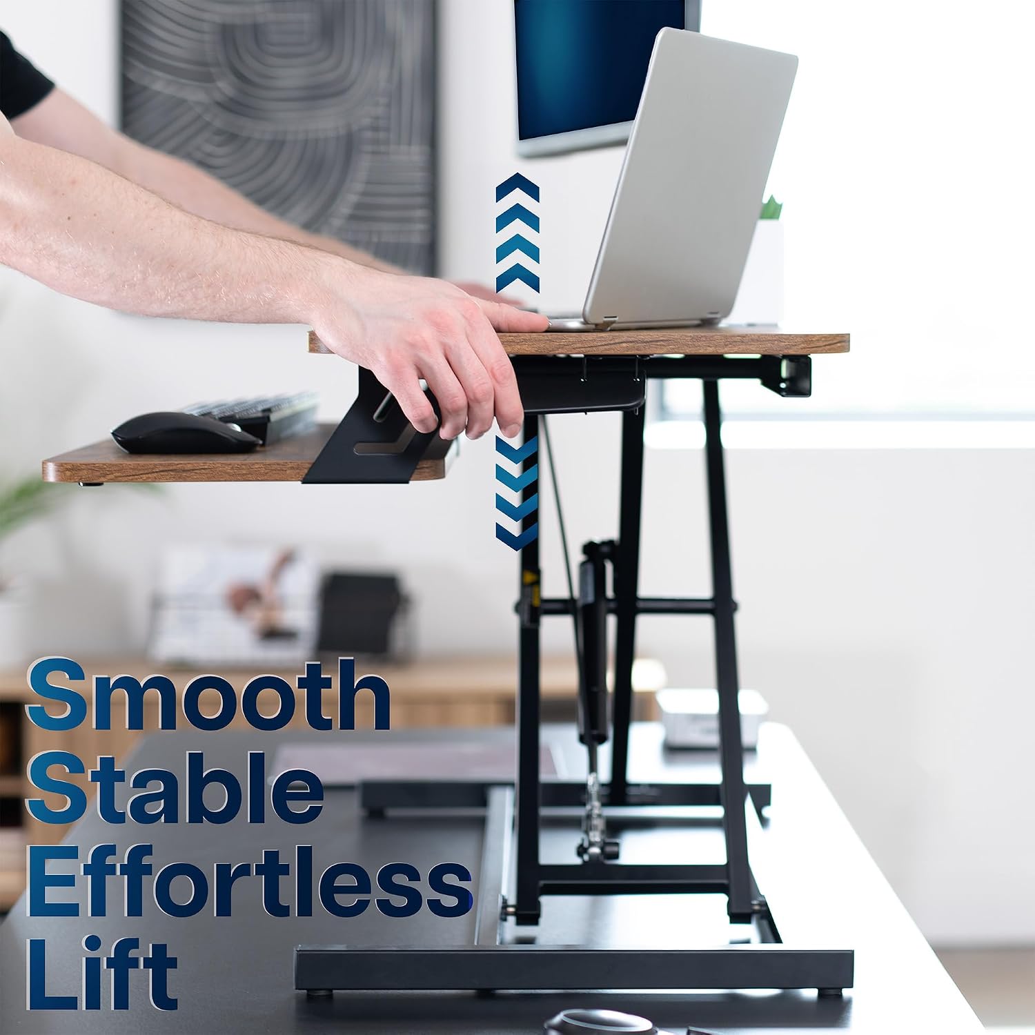 Thumbnail 6 de VIVO DESK-V000SN 32-Inch Standing Desk Riser, Vintage Brown Top