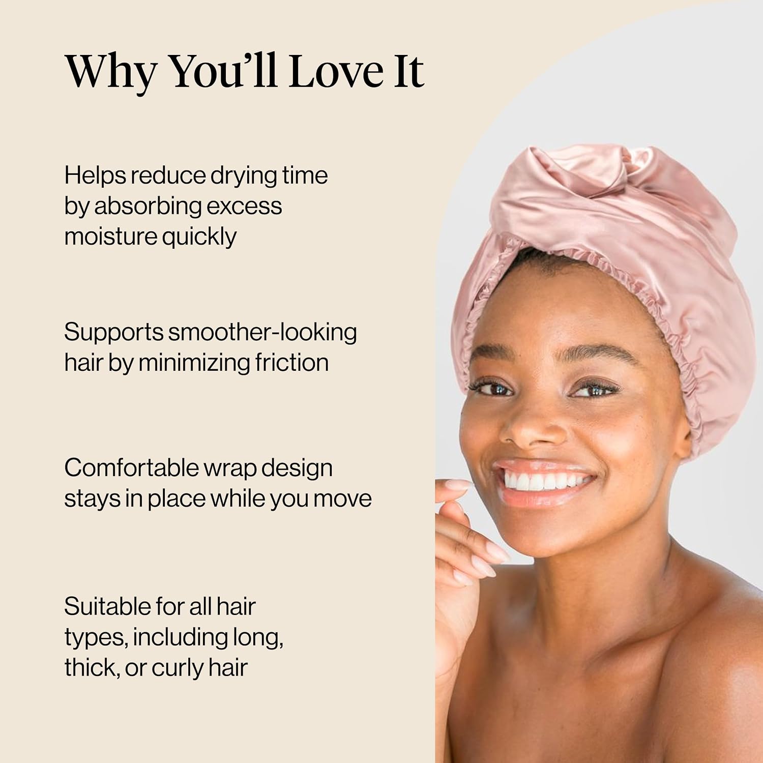 Thumbnail 5 de Kitsch Satin Microfiber Hair Towel Wrap Blush