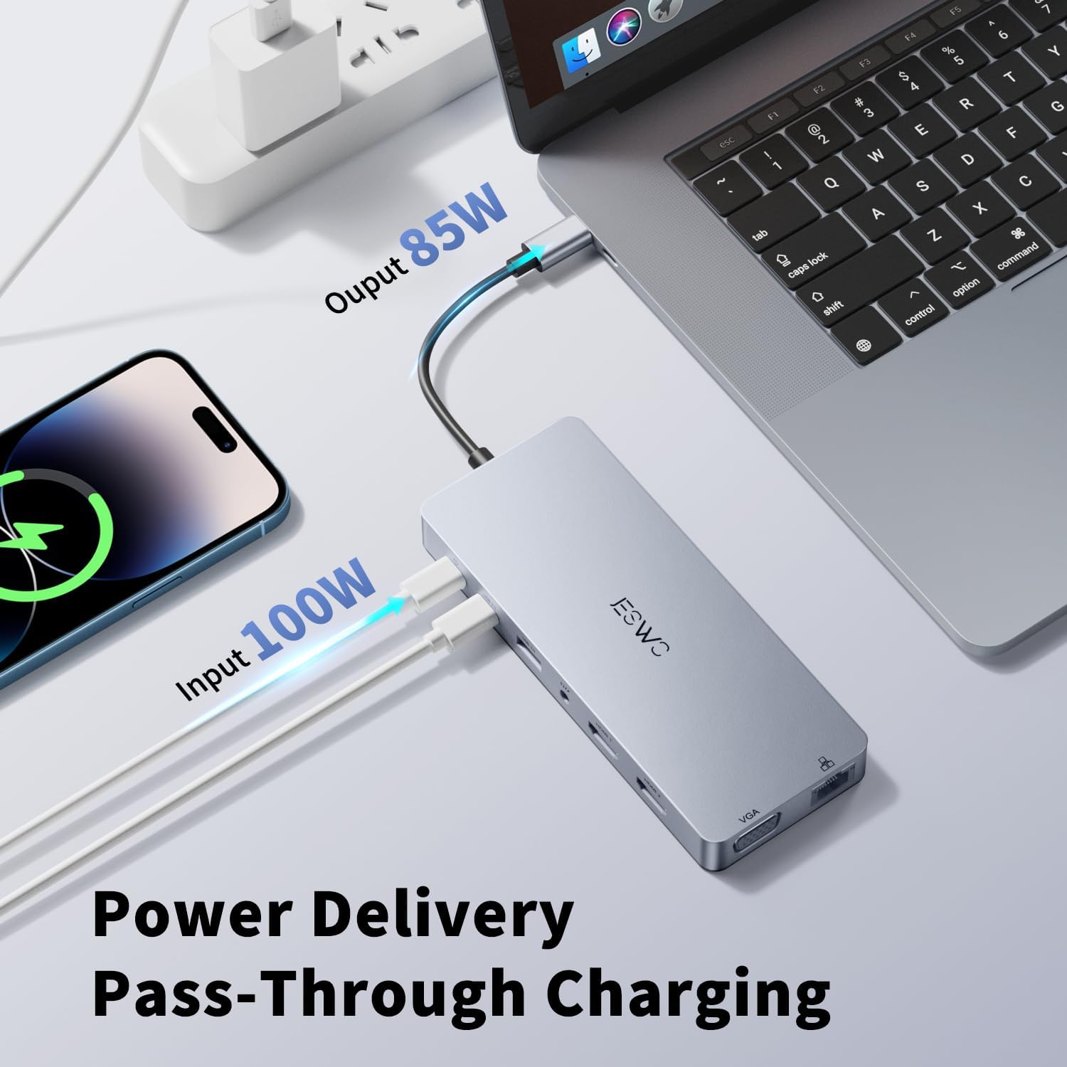 Thumbnail 4 de JESWO Docking Station Dual Monitor USB‑C Hub 14‑in‑1