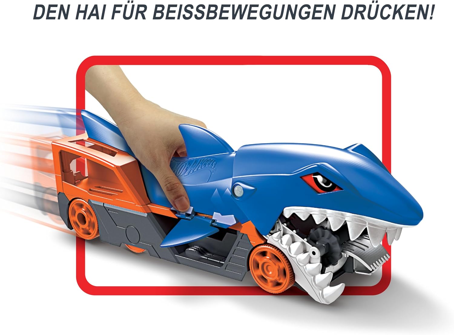 Detalle de Hot Wheels GVG36 Hungriger Hai-Transporter-Set – 1:64 mit 1 Fahrzeug