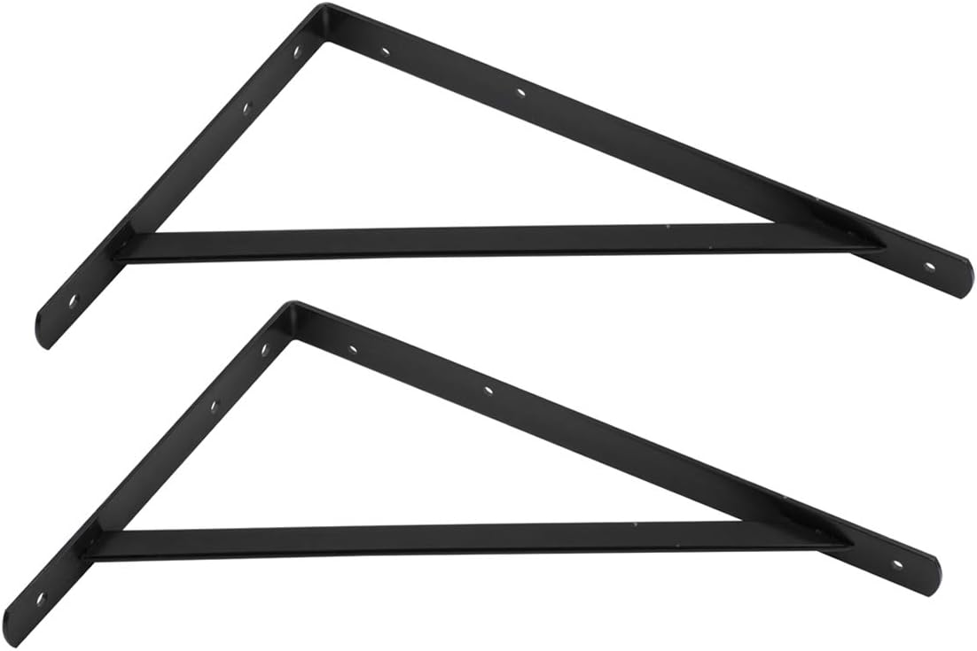 Detalle de Amazon Basics AB5502 – czarne wsporniki półek ze stali, 50,8 × 33 cm, 10 szt.