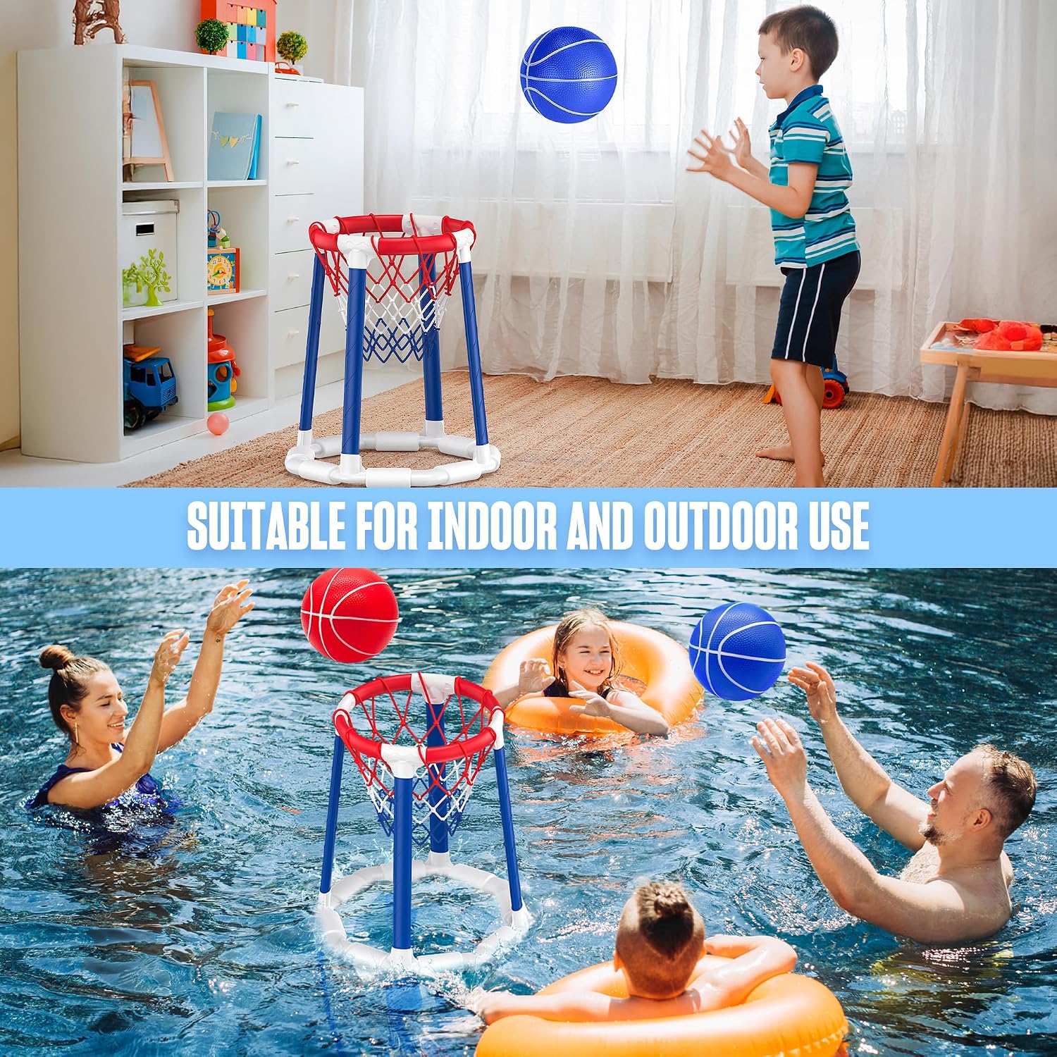 Thumbnail 4 de Pool Basketball Hoop Set with 2 Balls and Pump