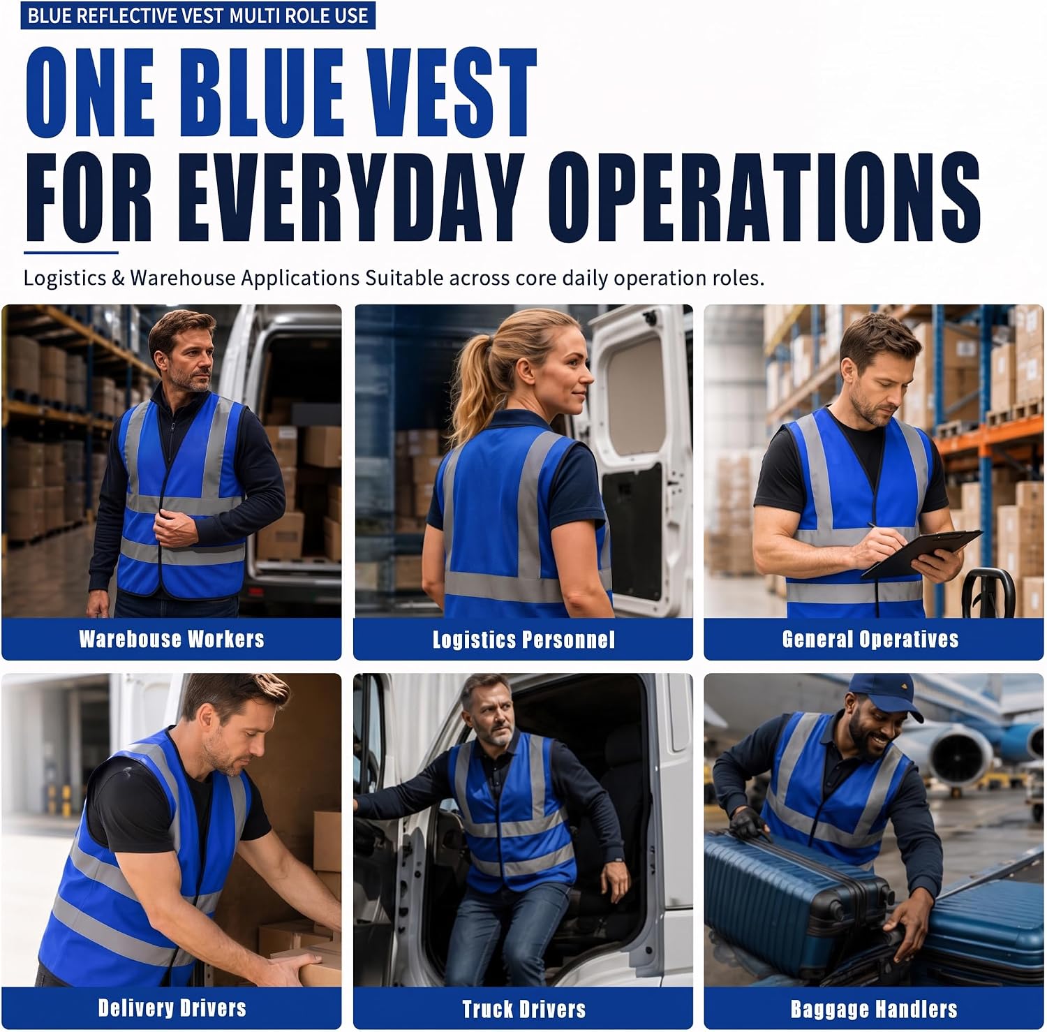 Detalle 2 de AYKRM 12-Color High-Visibility Safety Vest with Reflective Design
