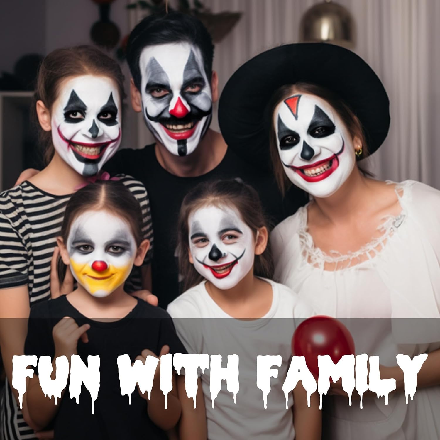 Detalle de BADCOLOR Black and Clown White Water-Based Face Paint Kit with 3 Brushes