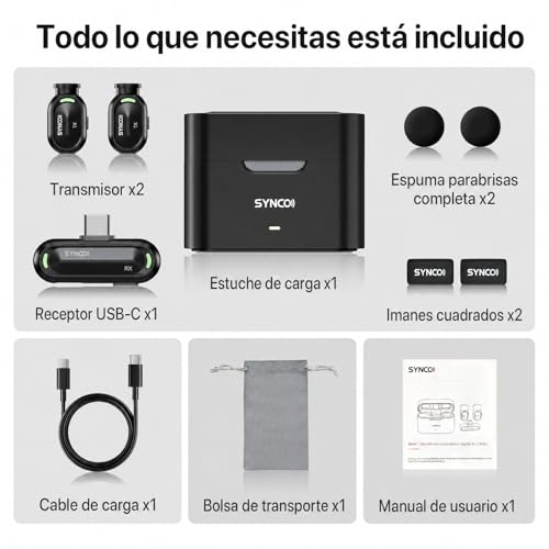 Thumbnail 6 de SYNCO SMICT Micrófono de Solapa Inalámbrico IA para Android