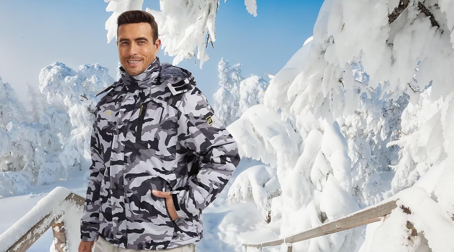 Detalle 2 de QPNGRP Mens Waterproof Ski Jacket