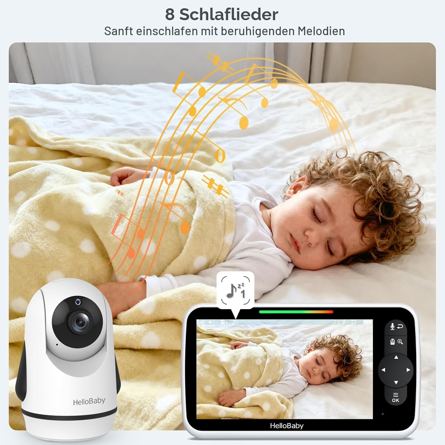 Thumbnail 5 de HelloBaby 6-Zoll Video-Babyphone 4000 mAh