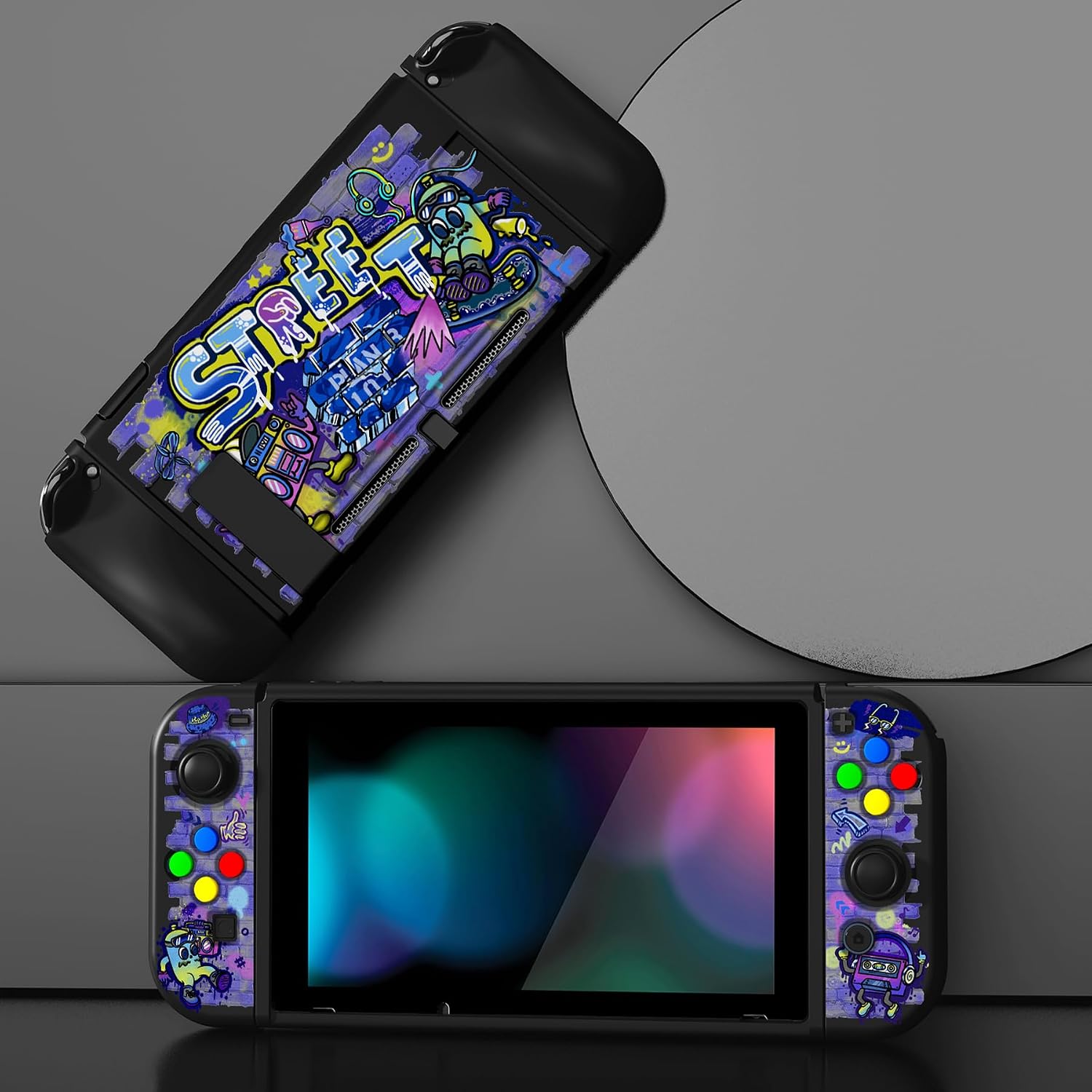 Thumbnail 2 de PlayVital ZealProtect Soft Protective Case for Nintendo Switch with Screen Protector & Accessories (Street Art)