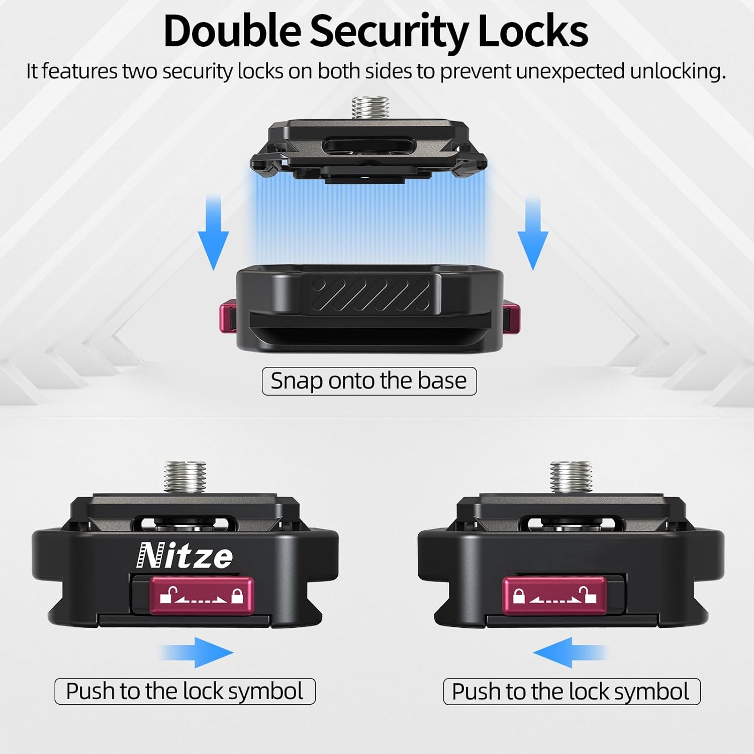 Detalle de Nitze N51-A1 Kamera Schnellwechselplatte mit Arca QR-Platte – 10 kg Traglast, 1/4" Gewinde, für DSLR/Spiegellose + Rig
