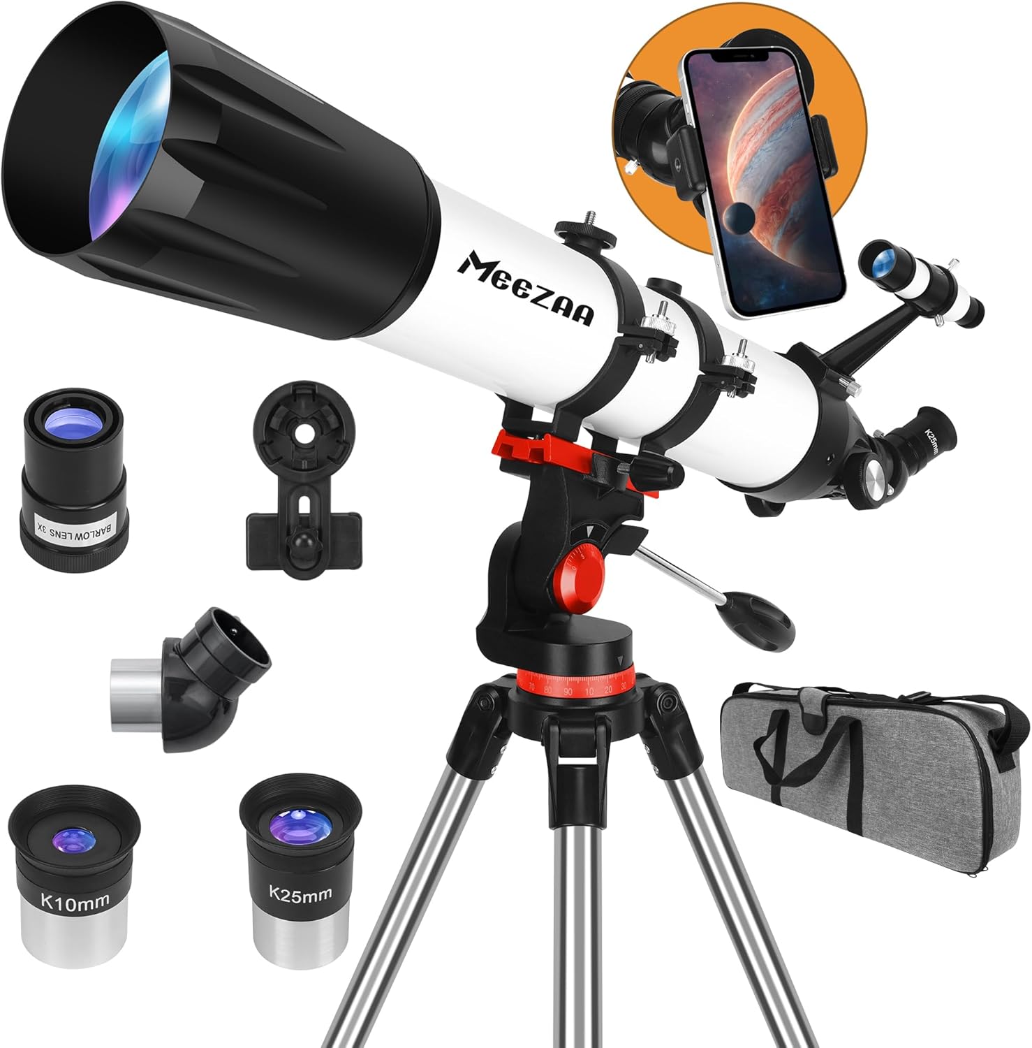 MEEZAA Telescopio 90/800mm 32X-240X