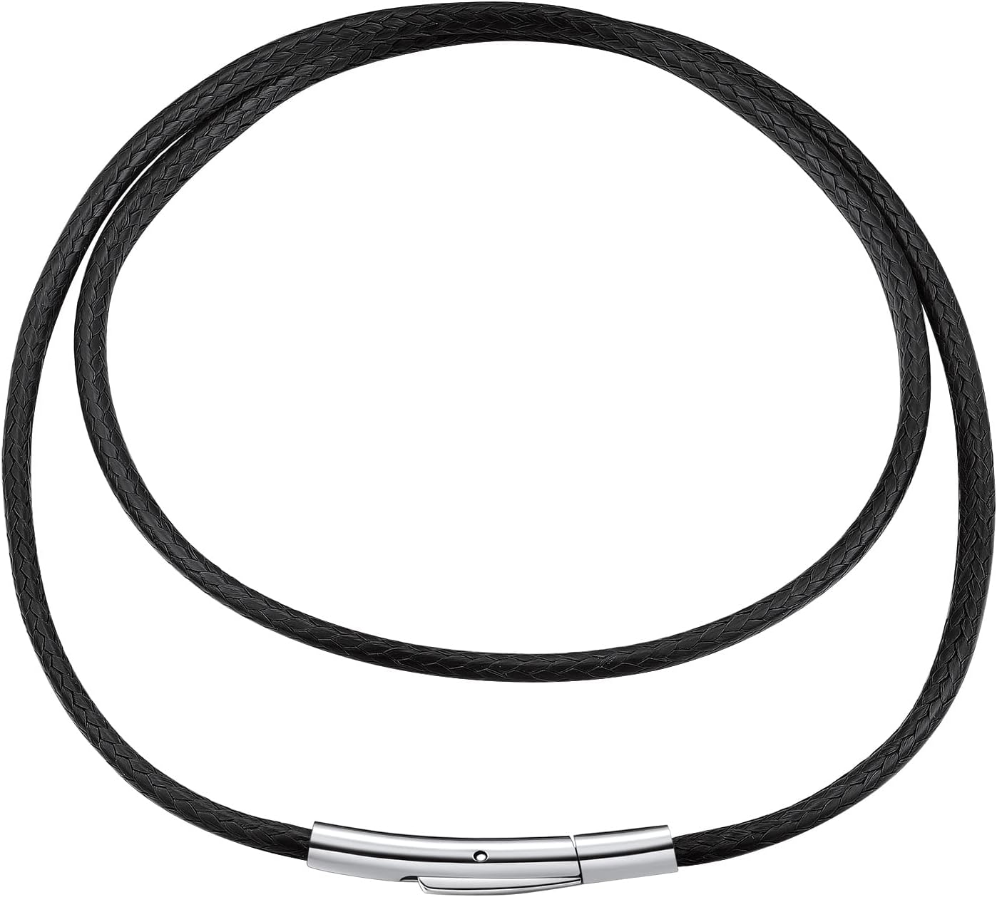 Thumbnail 6 de FindChic Lederkette 2/3 mm geflochten – Halskette aus Leder mit Edelstahlverschluss, 41–76 cm, Schwarz/Braun