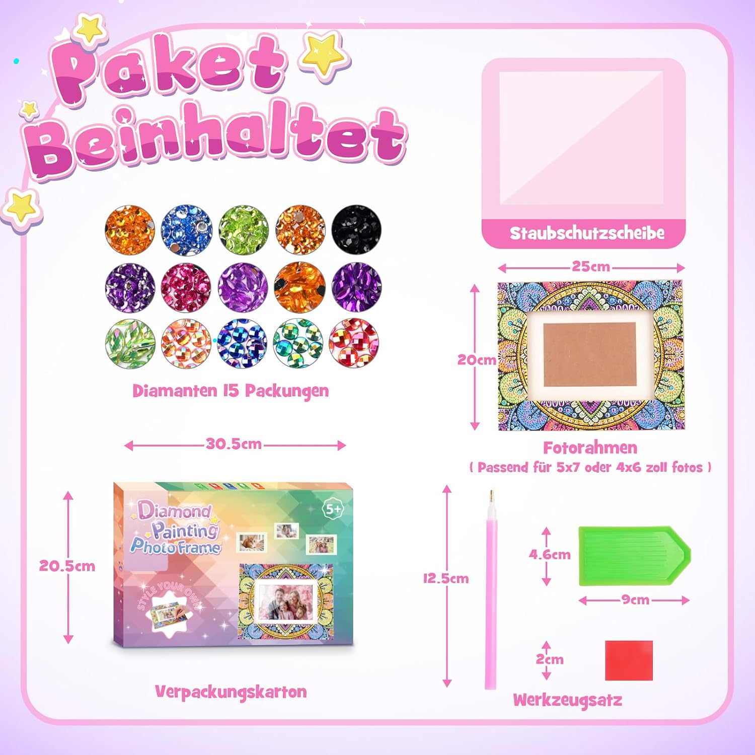 Thumbnail 6 de Diamond Painting Bilderrahmen 5x7 für Mädchen