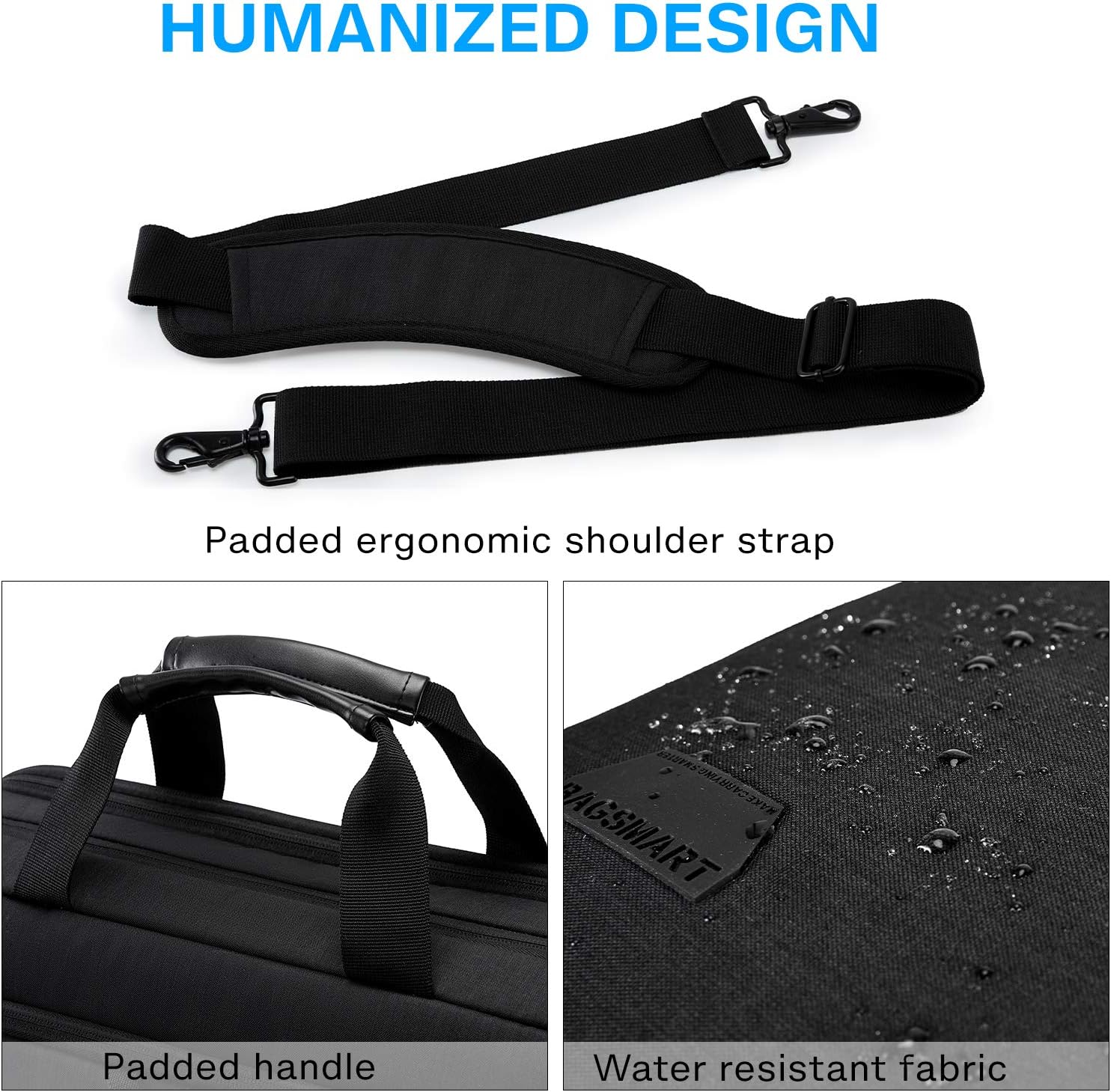 Detalle de bagsmart 17,3-Zoll Laptoptasche – Erweiterbare Aktentasche für Business, Reisen und Alltag