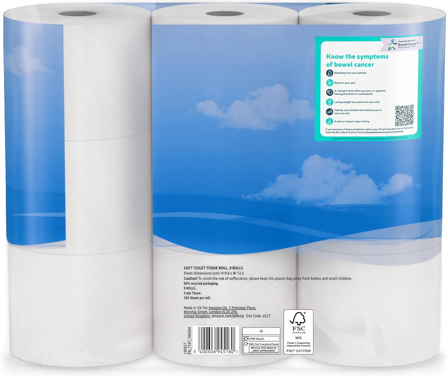 Thumbnail 6 de By Amazon Soft Toilet Tissue (2-Ply) – 45 Rolls (5 x 9), 200 Sheets per Roll, FSC Certified, Made in the UK