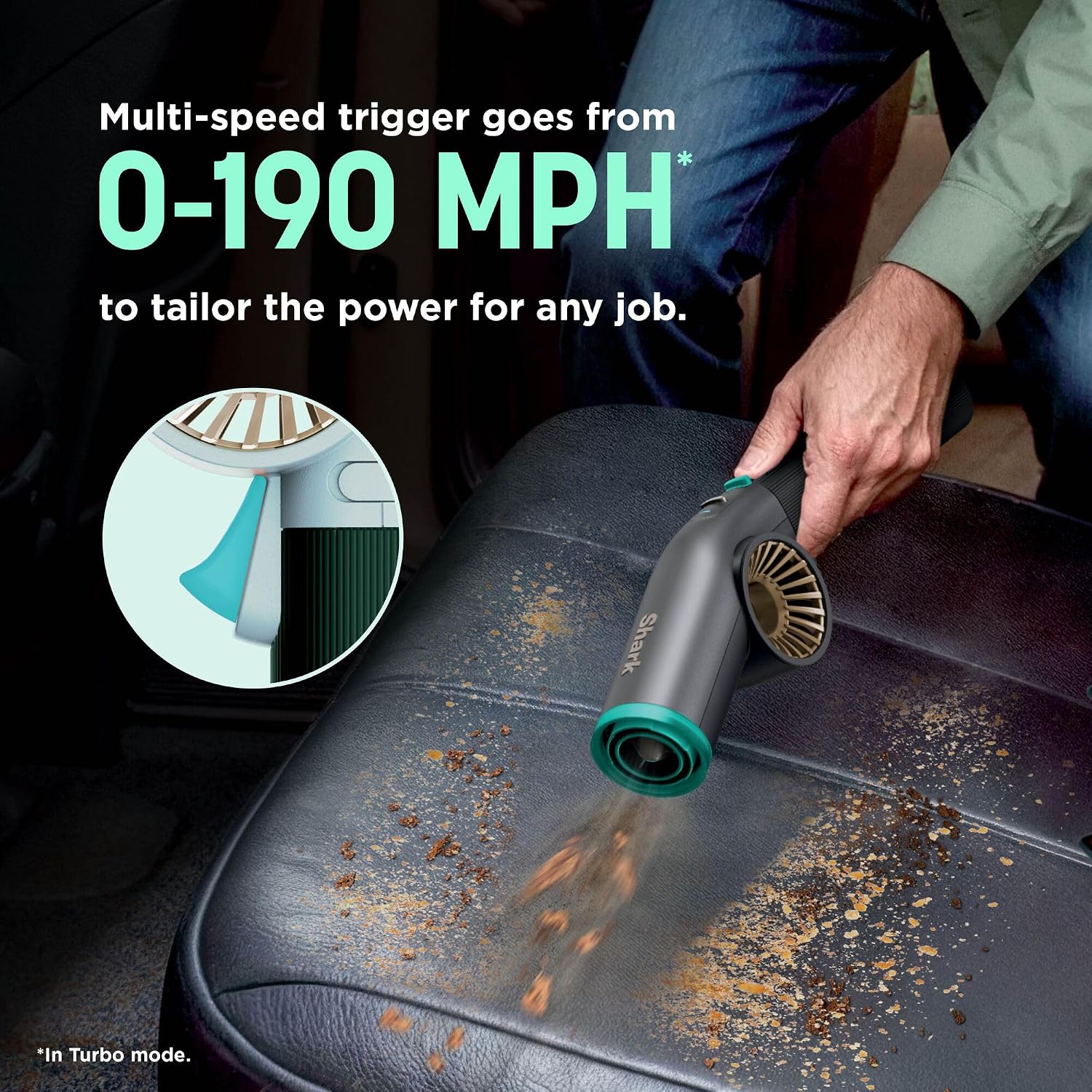 Detalle de Shark BlastBoss All-in-One Cordless Air Blasting System with BlastBroom (AB2111UK)