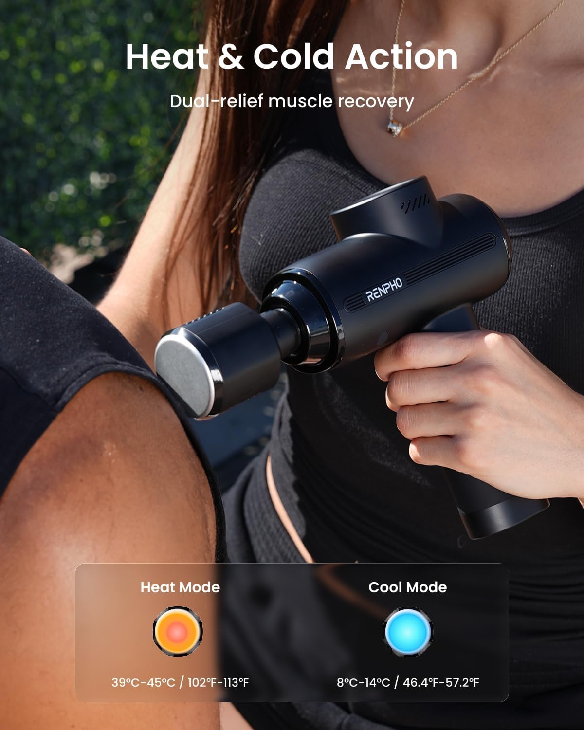 Detalle de RENPHO Active Thermacool 2 massage gun