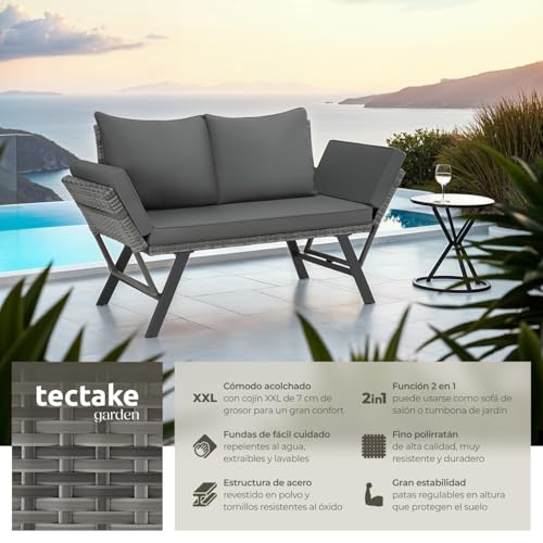 Detalle de TecTake® Sofá 2 en 1 para terraza y jardín