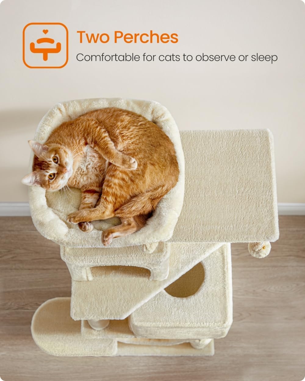 Detalle 2 de Feandrea UPCT192M01 59.5-Inch Cat Tree with 5 Scratching Posts and 2 Perches
