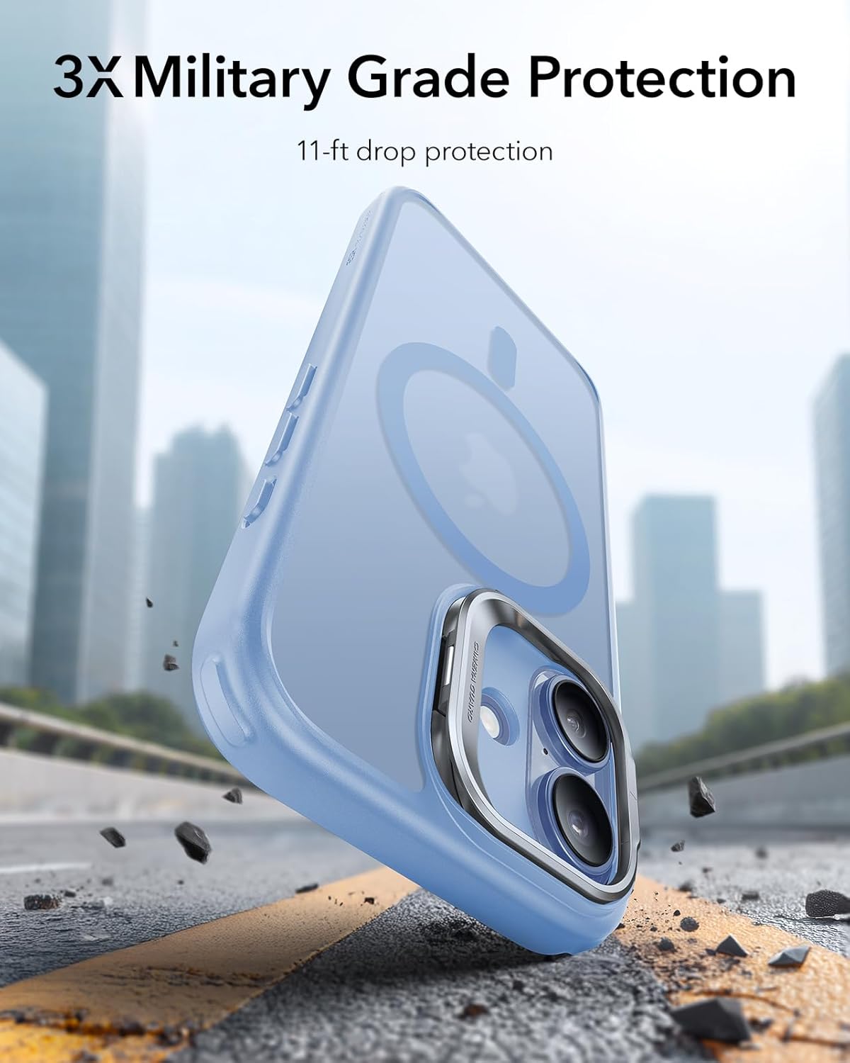 Thumbnail 4 de ESR for iPhone 17 Case with Stash Stand – MagSafe Compatible, Frosted Light Blue
