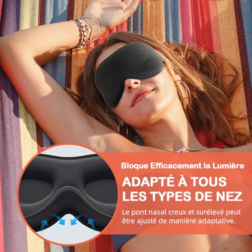 Detalle de INNELO Masque de Sommeil 3D Comfort et Respirant – Éclairage Obscurité et Confort Durable