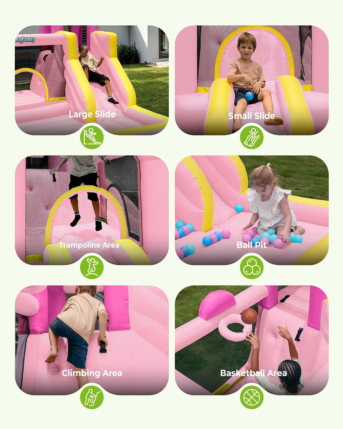 Thumbnail 3 de Outfunny Inflatable Bounce House 450W blower 🏰