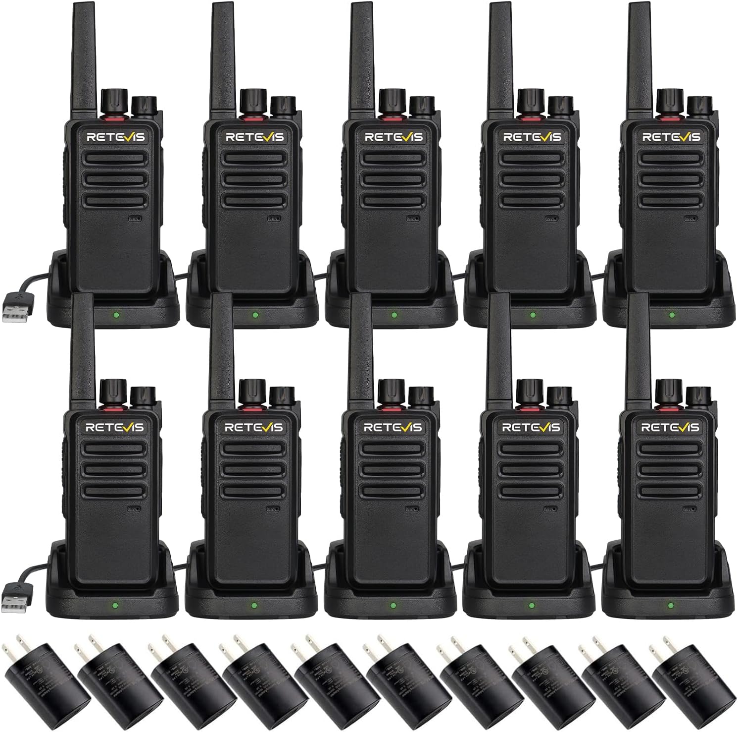 Retevis RT68 Two Way Radio Long Range Walkie Talkies (10 Pack)