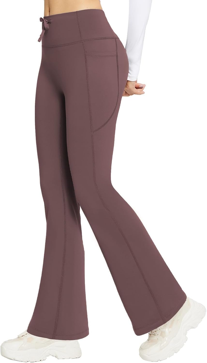 Thumbnail 6 de baleaf women’s thermal fleece-lined flared yoga leggings with 4 pockets