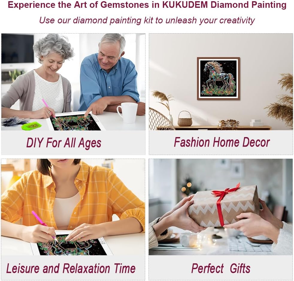 Detalle de KUKUDEM Diamond Painting Kit, 12 × 12 Inch
