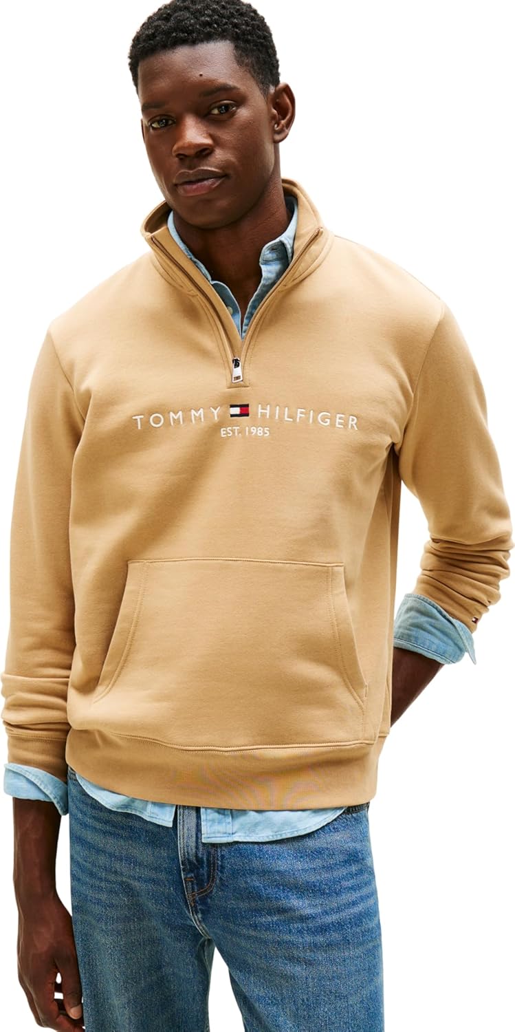 Detalle de Tommy Hilfiger Men’s Tommy Logo Mockneck 1/2 Zip (MW0MW20954)